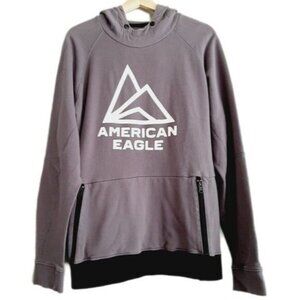 AEO Sweatshirt Hoodie Purple Pullover Top Men's  Sz L Flawed